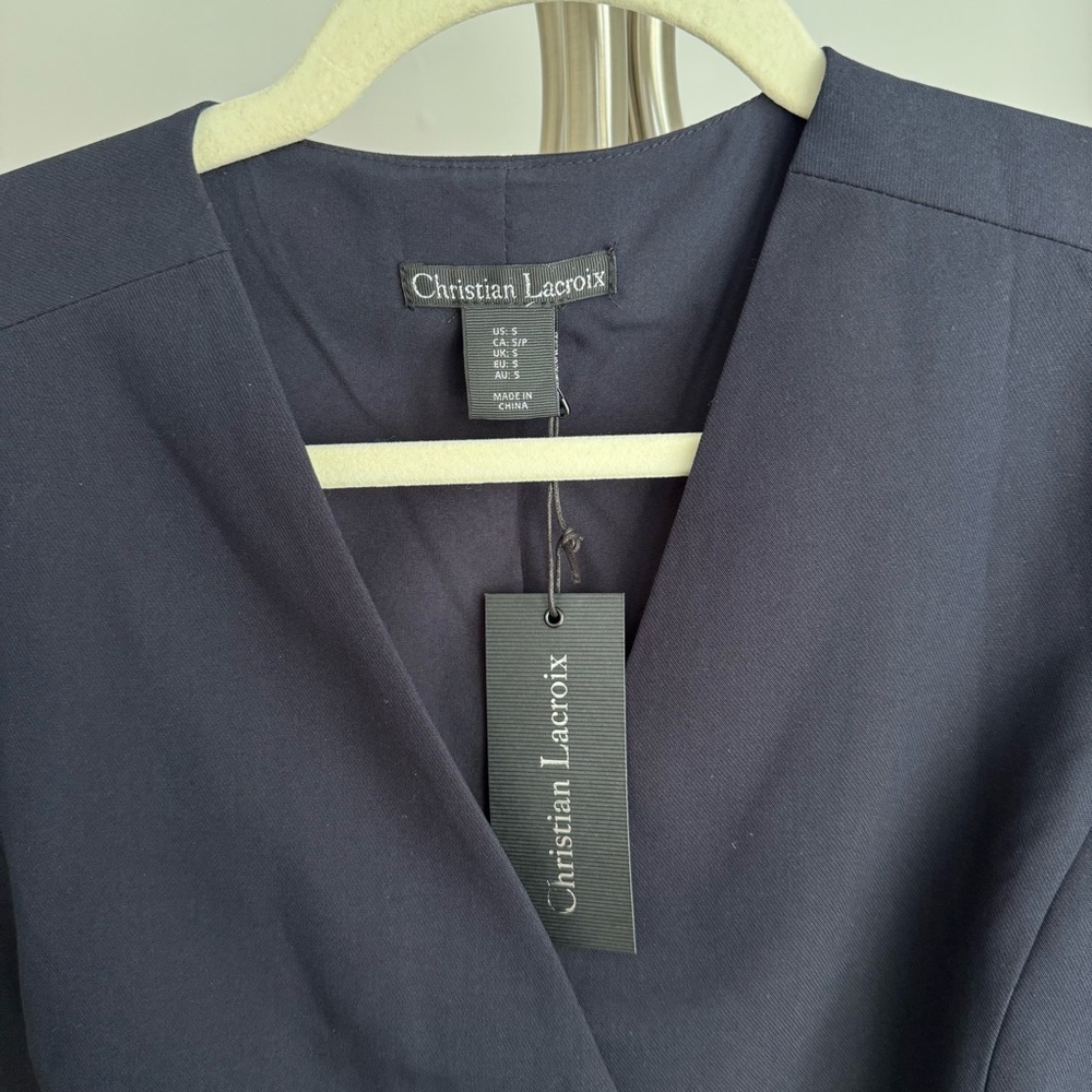Christian Lacroix Navy Blue Wrap-Around Vest Size Small - Picture 3 of 5